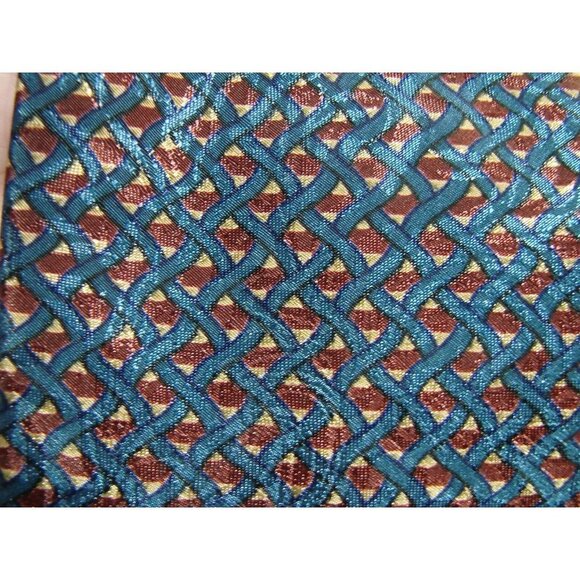 Vintage Christian Dior Monsieur Blue Burgundy Gold Neck Pointed Designer Tie - Picture 7 of 11